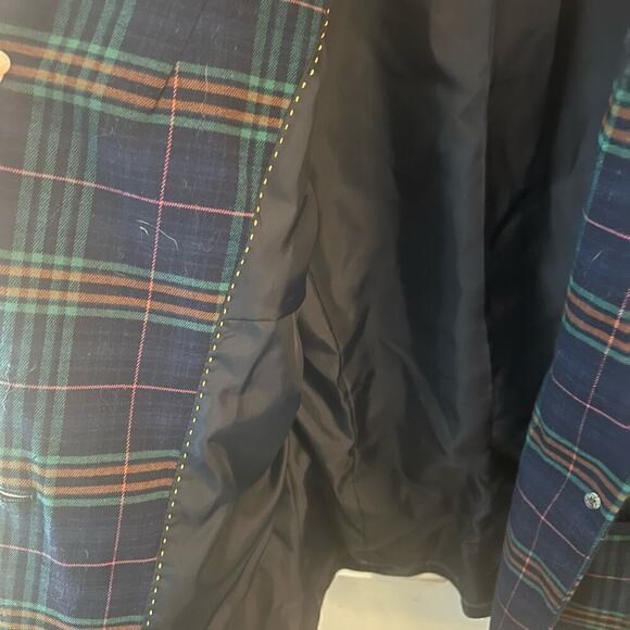 Merona SZ 4 Plaid Cropped Blazer Dark Academia Collegiate Schoolgirl Moody - Picture 7 of 9